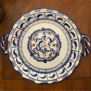 Baking Dish Made in Greece 11.25 inches Wide and the rise is about 1.5 inches